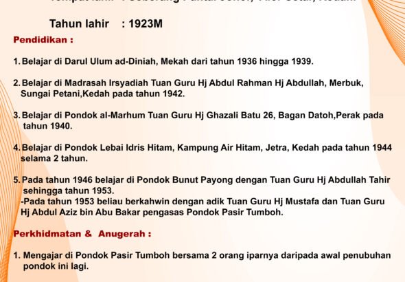 BIODATA GURU PONDOK PASIR TUMBOH 3